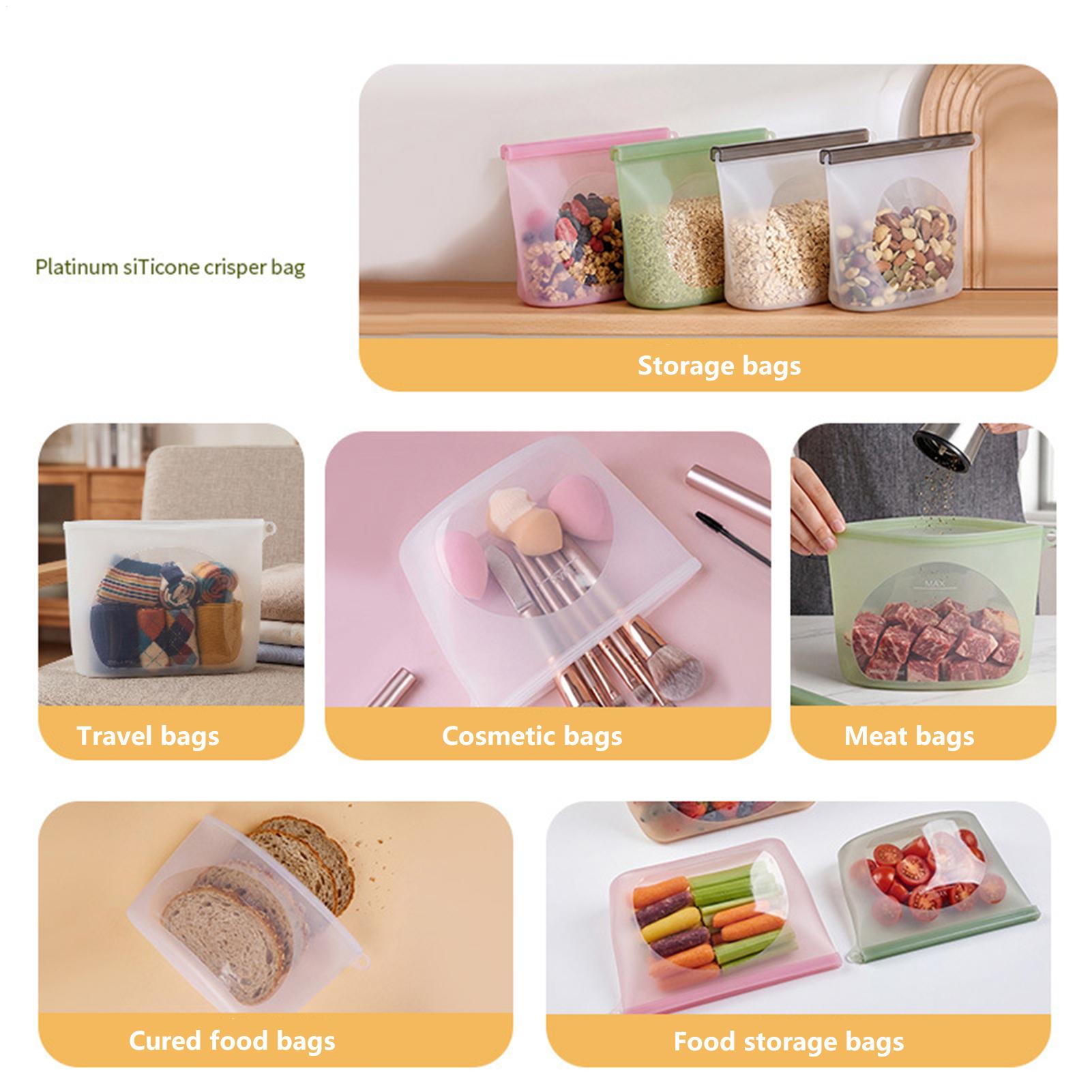Food Storage Ziploc - Bolsas reutilizables para almacenamiento de alimentos,