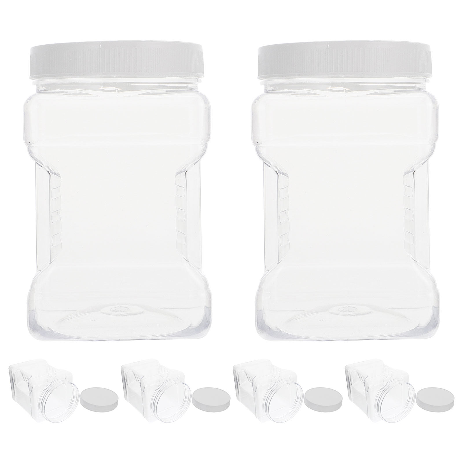 Food Storage Container - 6 Recipientes Cuadrados Transparentes de Plástico,