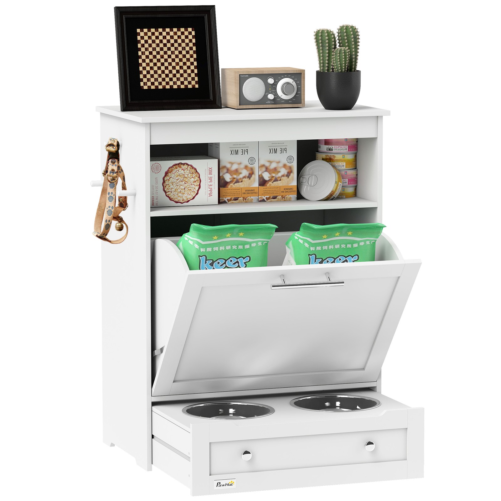 Food Storage Pet - Estación de Alimentación para Mascotas, Mueble