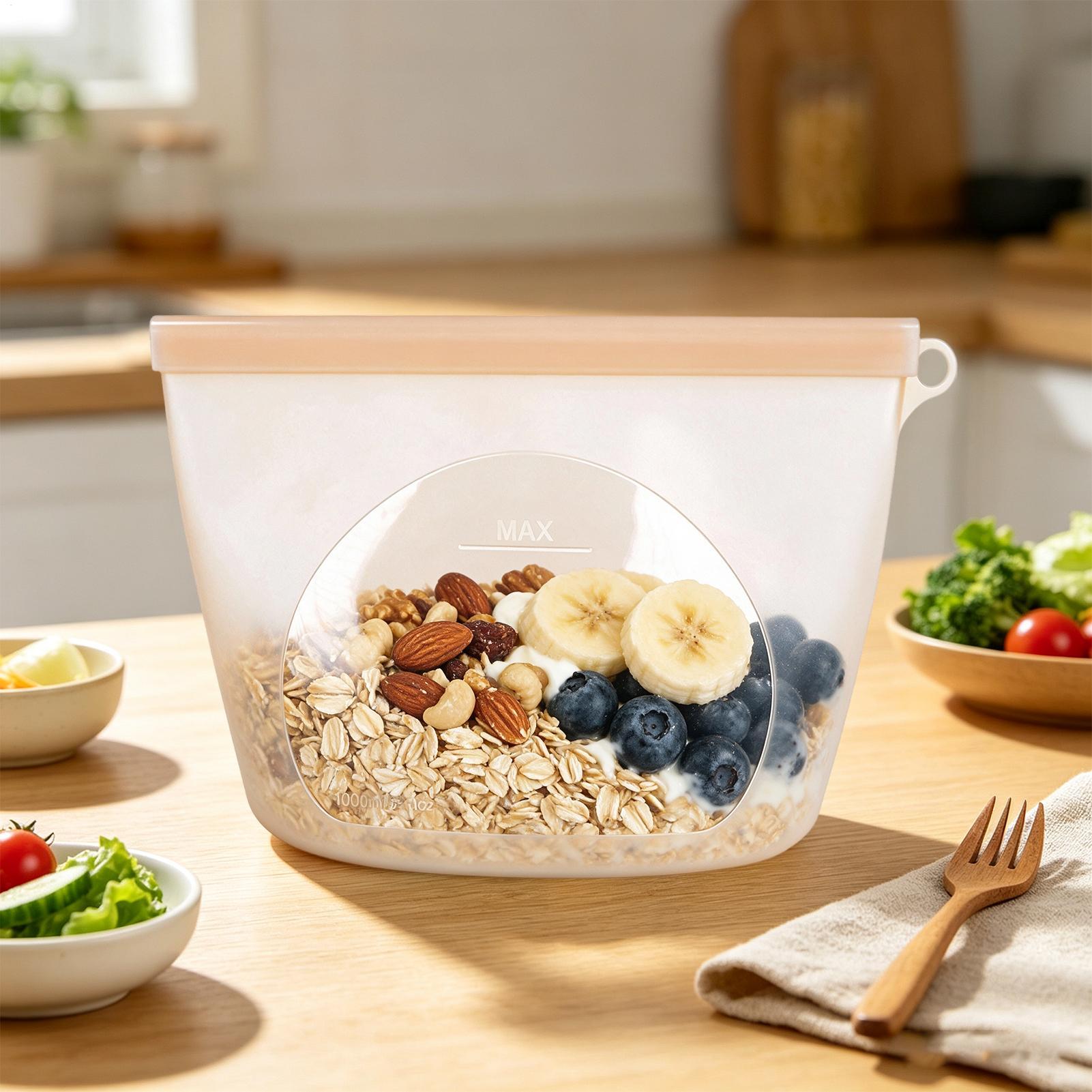 Food Storage Ziploc - Bolsas reutilizables para almacenamiento de alimentos,
