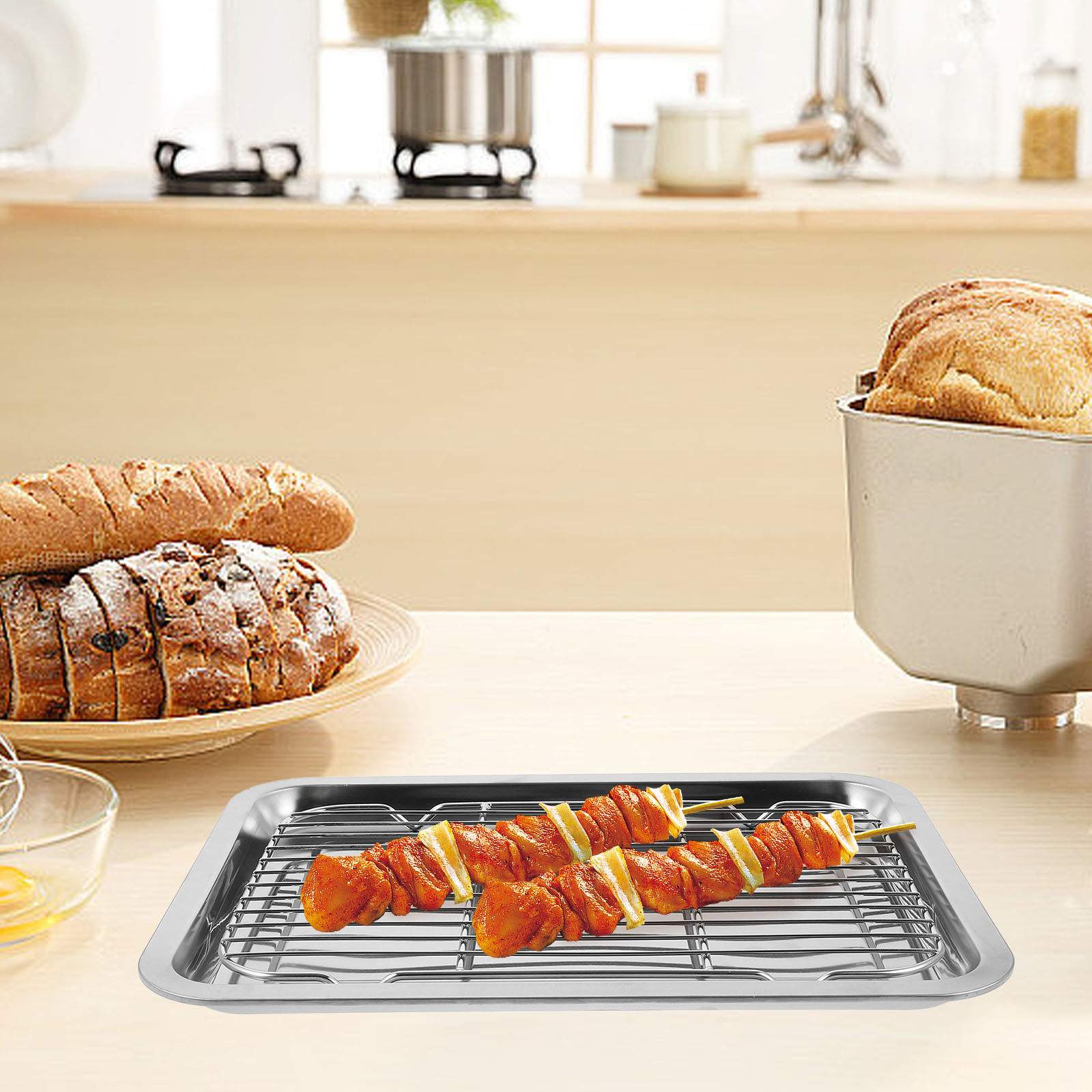 Storage Food Tray - 1 Juego de Rejillas de Acero