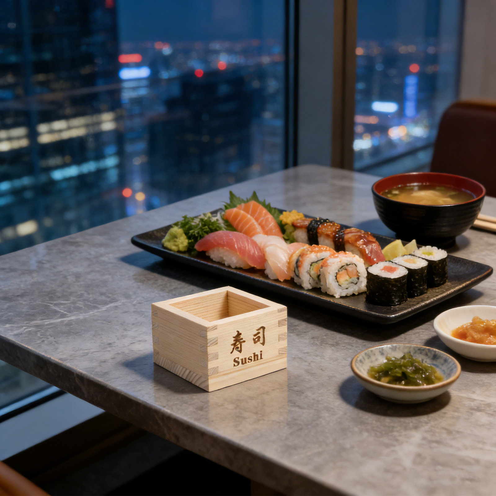Storage Food Tray - Caja de Madera para Sake Japonesa