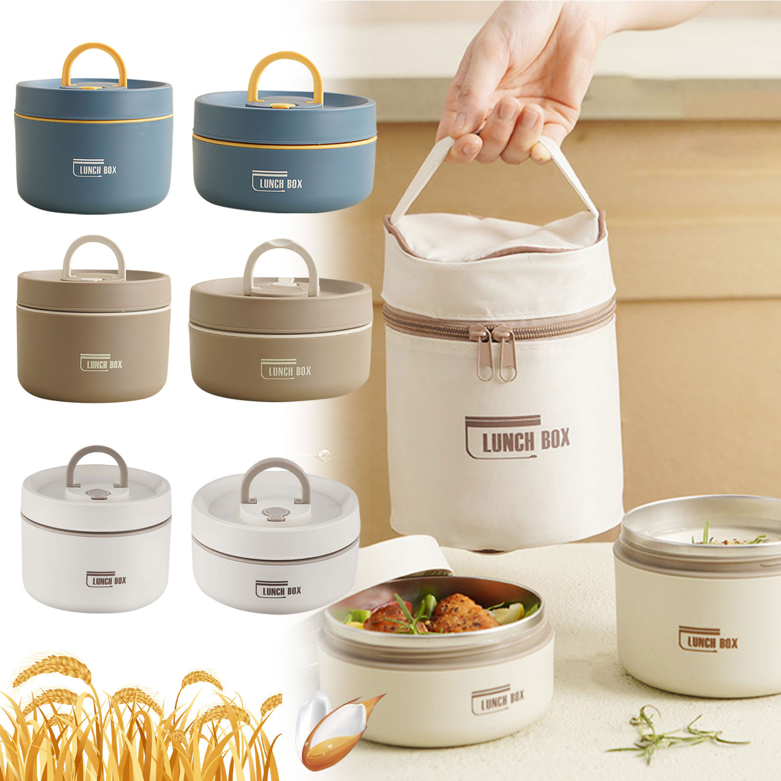 Food Storage Box Stainless Steel - Lonchera Térmica de Acero Inoxidable, Lonchera