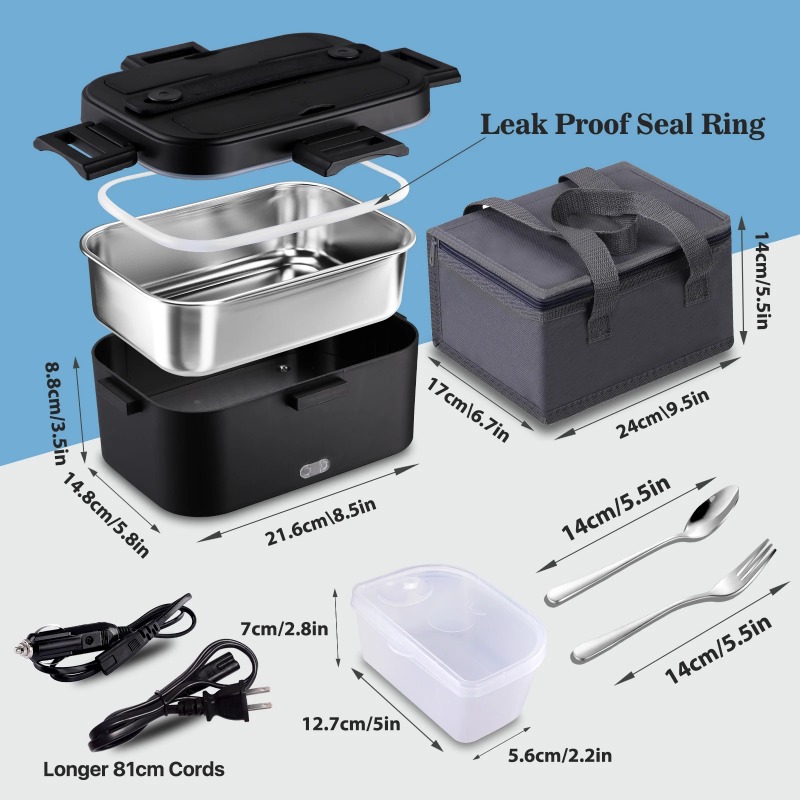 Lonchera Eléctrica con Calefac - Food Storage Box Stainless Steel reseña y precio