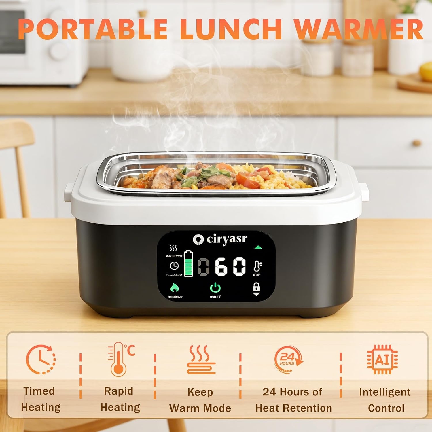 Potente Lonchera Eléctrica, Lo - Food Storage Box Stainless Steel reseña y precio