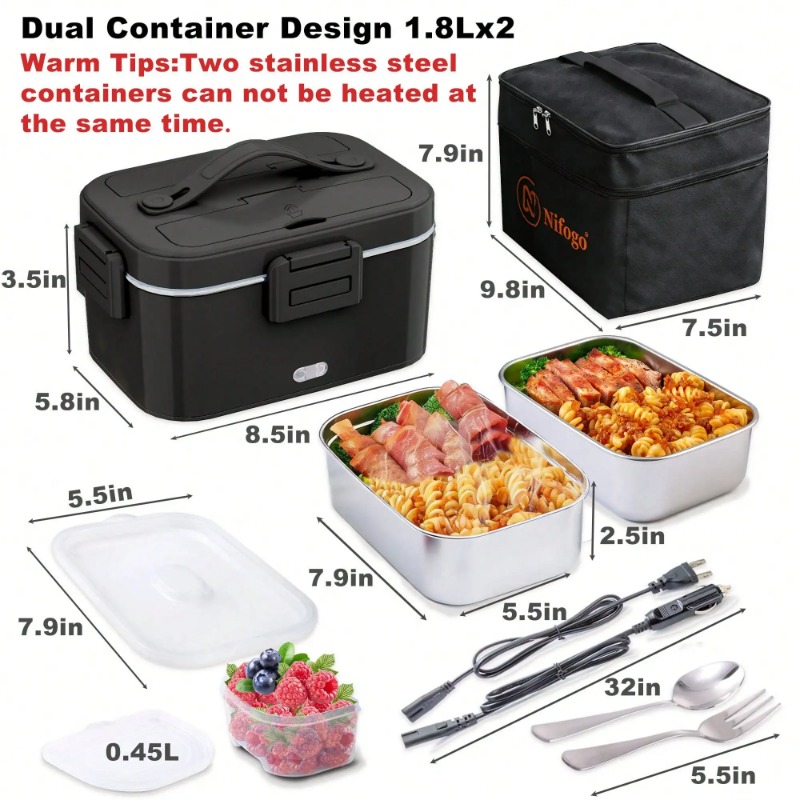 Lonchera Eléctrica de 100W, Ca - Food Storage Box Stainless Steel reseña y precio