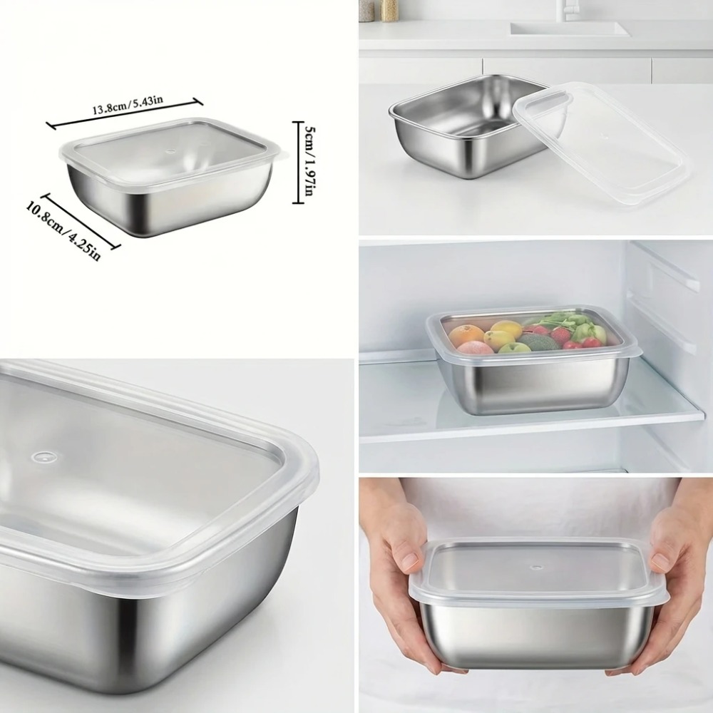 Juego de 6 Recipientes Herméti - Food Storage Box Stainless Steel reseña y precio