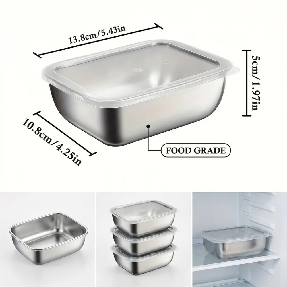 Juego de 6 Recipientes Herméti - Food Storage Box Stainless Steel reseña y precio