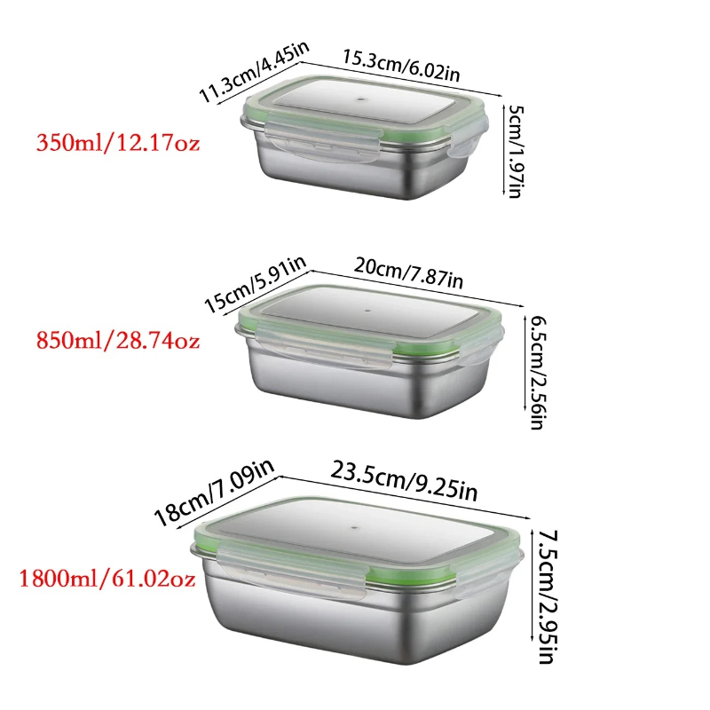 Fiambrera de acero inoxidable  - Food Storage Box Stainless Steel reseña y precio