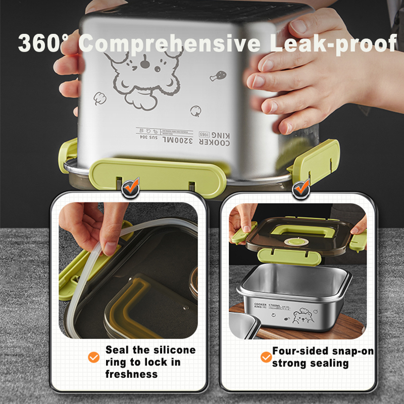 COOKER KING 420ml-6200ml Conte - Food Storage Box Stainless Steel reseña y precio