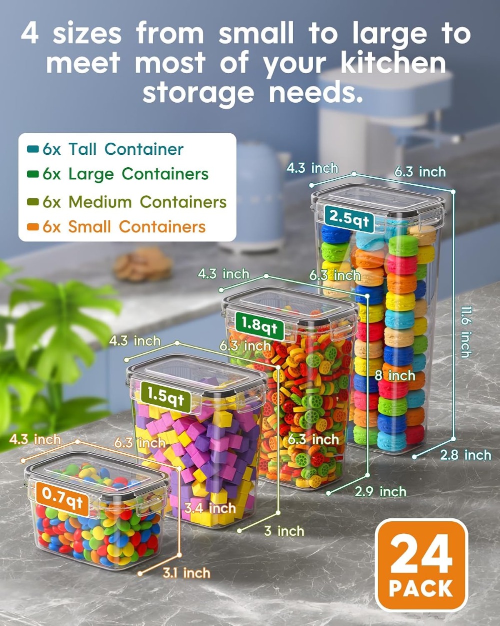 24 Recipientes Herméticos para - Food Storage Container reseña y precio